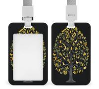 Bright Yellow Tree Badge Holders Retractable ID Badge Holder with Lanyard Heavy Duty Badges Reel Card Protector Detachable ID Card Holder for Nurse Teacher Staff Officer
