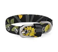 Bright Yellow Tree Pet Collar Oxford Adjustable Safety Dog Collars Cute Outdoor Training Pet Collars Easy Clean Floral Print Puppy Collar for City Pet Owners