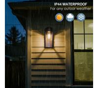 Bright Zeal 2 Pcs Black Outdoor Solar Wall Lights Bright Zeal Black