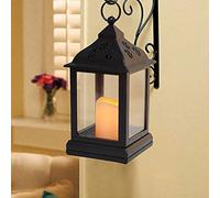 Bright Zeal 2 Pcs Charming Vintage Decorative Candle Lanterns 9.5",indoor Garden Lights,halloween/christmas Festival Decoration