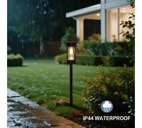 Bright Zeal 2 Pcs Solar Pathway Lights for Garden Outdoor Lighting in Black Bright Zeal Black