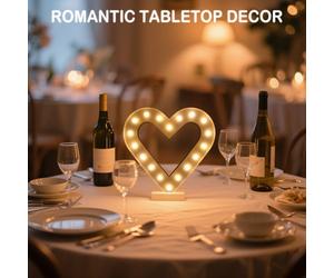 Bright Zeal Romantic Gift Idea 12.8 Inch Large Led Marquee Heart Light With Warm Glow