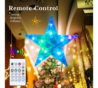 Bright Zeal Smart LED Tree Topper Star, 7.6" RGB with App Control, USB in White Bright Zeal White