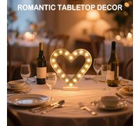 Bright Zeal Textured White 32cm Heart Marquee Light with 18 LEDs & Timer Bright Zeal White