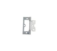 Bright Zinc Plated Flush Hinges, 75mm/60mm/50mm, Pack of 2, Corrosion Resistant, Pre-drilled Holes (75mm)
