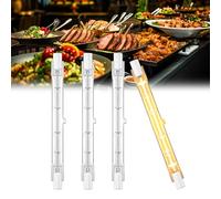 BrightArk 200W R7S Catering Heat Lamp Bulb, Jacketed Food Lamp, 118MM R7S Halogen Food Heater Bulbs for Buffets, Home Kitchens