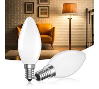 BrightArk 2X E14 LED Light Bulb Warm White 2.5W, Frosted Candle Light Bulbs E14 Candle Bulbs Small Screw, 25w Equivalent Replacement Small Screw Light Bulb, Ceiling Fittings Chandelier Energy Saving