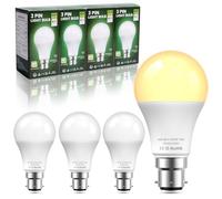 BrightArk 3 Pin BC3 Light Bulbs,4 Pack 240v 3000k Warm White A60 LED Bulbs