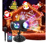 BrightArk Christmas Decoration Outdoor Indoor Projector Lights LED, 12 HD 96 Patterns Waterproof Xmas Decoration Lights for Garden, Party, New Year Decorations with Remote Control, Timer Function