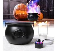 BrightArk DC24V Led RGB Ultrasonic Mist Maker Fogger with 20CM Cauldron for Halloween Decorations Indoor, Mini Fog Machine for Halloween Outdoor Party Decor, Decoration for Home, Table, Kitchen, Room
