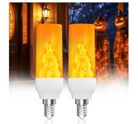 BrightArk E14 Flame Effect Light Bulb, Fire Flashing Light Effect 3W LED Outdoor Light, 1300K Warm White with 3 Lighting Modes for Halloween Christmas House Garden Party Wedding Decor