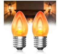 BrightArk E27 Flame Effect Light Bulb, Fire Flashing Light Effect 1W LED Outdoor Light, 1300K Warm White for Halloween Christmas House Garden Party Wedding Decor