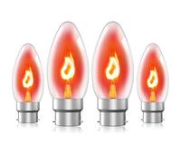BrightArk Flickering Flame Tip Candle Bulb B22, BC Bayonet Cap Flicker Flame Light Bulbs 230V, Flickering Light Bulb b22 Warm White for Holiday Decoration (4-Pack)