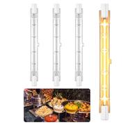 BrightArk Food Heat Lamps 500W Heat Lamp Bulbs, 240v 118MM R7S Jacketed Food Lamp Bulb,Gantry Lights Food Lamp Bulb Catering Food Safe Heat Lamp for Buffets, Canteen, Hospitality 4 PCS