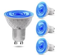 BrightArk GU10 Blue LED Spotlight Bulbs,5W Coloured Spot Light,120 Degree Beam Angle, 50W MR16 Halogen Replacement for Landscape, Display, Festive Lighting,4 Pack