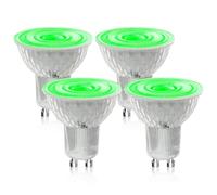 BrightArk GU10 Green LED Bulbs 5W, MR16 Green Colored Spotlights 50W MR16 GU10 Halogen Replacement 38 Degree Beam Angle for Wall Washer Lamps Landscape Lighting, 4-Pack