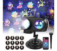 BrightArk Halloween Christmas Decoration Outdoor Indoor Projector Light, 12 HD 96 Patterns Waterproof Xmas Decoration Lights for Garden, Party, New Year Decorations with Remote Control, Timer Function