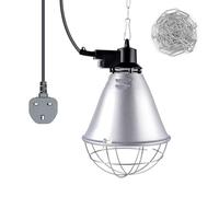 BrightArk Poultry Heat Lamp 250W with 2.5M Wire and 2M Hanging Chain, 2 Modes Energy Saving Switch, Livestock Brooder Lamp Infrared Heat Lamp for Chicks, Ducklings, Puppies, Piglets (No Bulb)