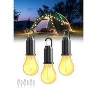 BrightArk Rechargeable Camping Light, Waterproof Tent Lights for Camping 3 Lighting Modes Camping Lights Lanterns Camping Lamp for Tent, Camping, Hiking, Fishing, Backpacking, Emergency Light, 3PCS
