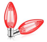 BrightArk Red Light Bulb, 4W Red Fireglow Bulbs, B15 Small Bayonet Candle Bulbs AC220-240V 40W B15 Halogen Replacement for Halloween Christmas Holiday Party, 2-Pack