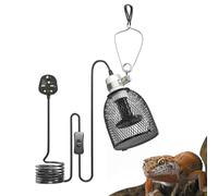 BrightArk Reptile Heat Lamp Dome Light Fixture 160W, Heat Lamp Holder E27 with 1 Ceramic Heat Bulb 100w, Anti-hot Tortoise Heat Lamp with Clip for Puppies, Chicks, Bearded Dragon, Lizard, Tortoise