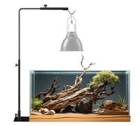 BrightArk Reptile Heat Lamp Holder Stand, Adjustable Small Reptile Dome Lamp Bracket Standing Black 14-24 Inches, Hanging Reptile Light Stand for Tortoise Lizards Bearded Dragon Snake Chick