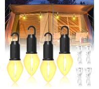 BrightArk USB Rechargeable Camping Light, Waterproof camping Lantern 3 Lighting Modes, Battery Operated Tent Light Camping Lantern for Camping, Hiking, Fishing, Backpacking and Emergency Light, 4-Pack