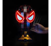 BrightAura LED Lighting Kit for LEGO 76329 Miles Morales' Mask - Custom Lights to Mount, Compatible with This Model (Model Not Included) (Version with Light Control)
