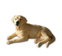 BrightAura Lying Resin Labrador Statue - Hand Painted Dog Figurine for Home Decoration - Animal Lover Collection Gift (Yellow)