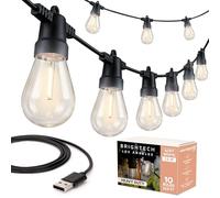 Brightech Ambience Pro - USB Battery Pack Powered, Waterproof String Lights for Camping & Tents - Add Warm Ambience to Your Camp Site - Lightweight & Bright Enough to Cook - Shatterproof Bulbs