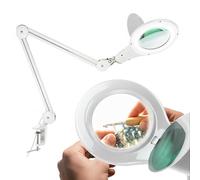 Brightech LightView PRO - Comfortable LED Magnifying Glass Desk Lamp for Close Work - Bright 2.25x Magnifier Lighted Lens - Puzzle, Craft & Reading Light for Table Top Tasks - White