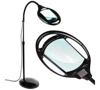 Brightech LightView Pro - Full Page Magnifying Floor Lamp - Hands Free Magnifier with Bright LED Light for Reading - Flexible Gooseneck Holds Position - Standing Mag Lamp