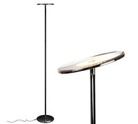 Brightech Sky LED Torchiere Super Bright Floor Lamp - Contemporary, High Lumen Light for Living Rooms & Offices - Dimmable, Indoor Pole Uplight for Bedroom Reading - Black Chrome