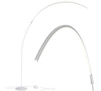 Brightech Sparq - Hanging, LED Arc Floor Lamp - Over The Couch, Contemporary Standing Lamp - Modern, Dimmable Light Arching from Behind The Sofa - Living Room & Office Pole Lamp - Silver