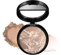 Brighten Color Correcting Powder Foundation, Baked Foundation for Mature Skin, Buildable Light to Medium Illuminating Powder, Lasting Oil Control Shimmer Natural Smooth Makeup (#05)