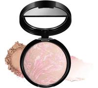 Brighten Color Correcting Powder Foundation, Baked Foundation for Mature Skin, Buildable Light to Medium Illuminating Powder, Lasting Oil Control Shimmer Natural Smooth Makeup (#01)