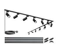 Brightened Track Lighting Heads and Rails Kit, 20W 6000K Plug in LED Track Lights Compatible with H-Type Track Light System with 4x1m Track Rails Modern Indoor Spotlight for Accent Illumination