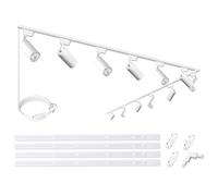Brightened Track Lighting Heads and Rails Kit, 20W 6000K Plug in LED Track Lights Compatible with H-Type Track Light System with 4x1m Track Rails Modern Indoor Spotlight for Accent Illumination