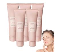 Brightening Face Cream - Gentle Purifying Exfoliating Gel - Deep Cleansing Moisturizing Scrub for Most Skin Types, Enzyme Blend for Face & Body, Sensitive Skin Safe Oil-Free Exfoliator (5 PCS)
