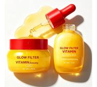 Brightening Serum + Skin Brightening Cream For Face, (30ml + 50g) | Vitamin C Illuminating Skincare Set,Vitamin C Face Serum + Brightening Moisturiser For Glowing Skin For Dull,Dehydrated Skin