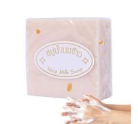 Brightening Soap - Gentle Natural Thai Goat Milk Rice Soap - Brightening Body Cleansing Rice Goat Milk Soap for Body and Face, Safe for Kids and Adults