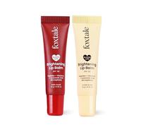 Brightening SPF30 Lip Balm | Pack of 2 | Peptides, Vitamin C & Hyaluronic Acid | Brightens Lips | Reduces Pigmentation | Hydrates Lips | Tinted Lip Balms - Ruby & Clear Glaze | 24 gm