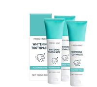 Brightening Toothpaste with Baking Soda & Peppermint Extract - Whitening, Fresh Breath (100g) - Gentle Formula with Natural Ingredients for Daily Use (100g, 3 PCS)