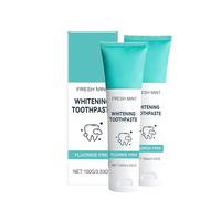 Brightening Toothpaste with Baking Soda & Peppermint Extract - Whitening, Fresh Breath (100g) - Gentle Formula with Natural Ingredients for Daily Use (100g, 2 PCS)