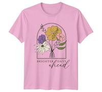 Brighter Days Ahead Hopeful Floral Inspirational Mens T Shirt Womens Tee Graphic Design Unisex Top M Light Pink