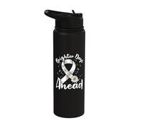 Brighter Days Ahead - Lung Cancer Awareness Stainless Steel Insulated Water Bottle