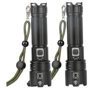 Brightest Flashlight 2Pcs 5 Modes High Lumens LED Flashlight Rechargeable Waterproof Portable for Emergencies Camping Hiking Outdoor Flashlights High Lumens Super Bright