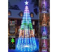 Brightever 9FT 460 LED Smart Cone Christmas Tree, Outdoor Prelit Christmas Tree with 16 Million DIY RGB LED Light Show, Remote APP Control Color Changing Music Sync for Xmas Outdoor Decorations