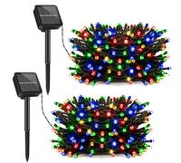 Brightever Solar String Lights for Outside, 2-Pack Total 92FT 240 LED Solar Powered Fairy Lights IP65 Waterproof, Outdoor String Light for Patio, Yard, Tree, Balcony, Garden Decorations, Multicolor