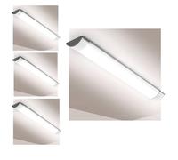 Brightex, 50W 4FT LED Batten Light, 4000K Natural Daylight, Non-Flickering Linear Ceiling Tube, Surface Mount Fixture for Shop, Office, School & Commercial Use (Pack of 4)